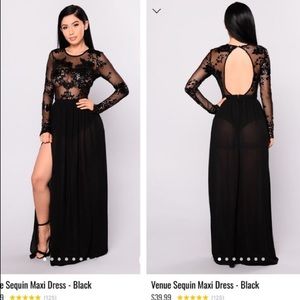 {Fashion Nova} Venue Sequin black dress